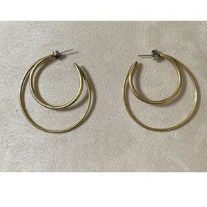 Chic Brass Moon‎ Eclipse Hoop Earrings